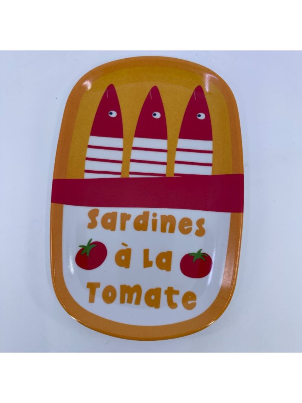 c&c california melamine appetizer plates featuring playful, sardine themed desig - Picture 2 of 5